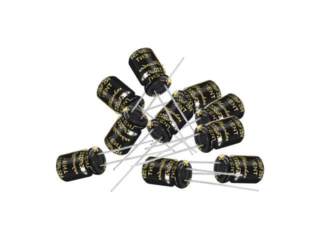 Aluminum Radial Electrolytic Capacitor 2uf 25v Life 8 X 12 Mm Black 10pcs Newegg Com