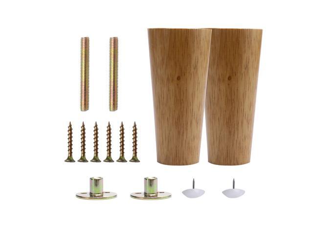 4 7 Inch Round Solid Wood Furniture Legs Sofa Couch Chair Desk Closet Cabinet Feet Replacement Adjuster Set Of 2 Newegg