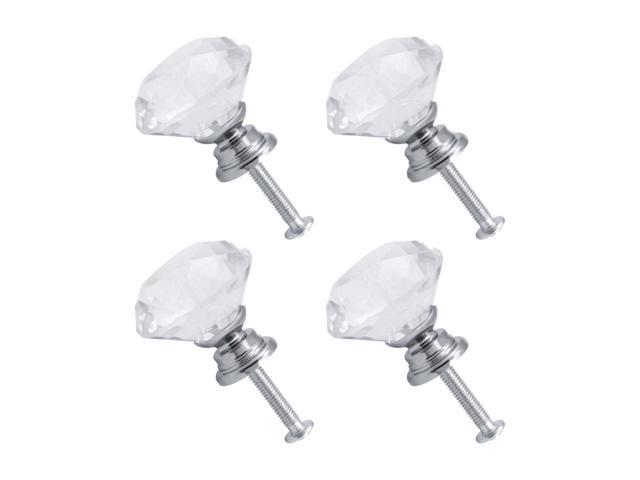 4pcs Crystal Knobs Aluminum Alloy Base Round Shaped Knob