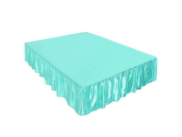 Satin Silk Bed Skirt 300 Thread Count Dust Ruffle With 18 Inch Drop Cyan King Size 78 X 80 Inch Newegg Com