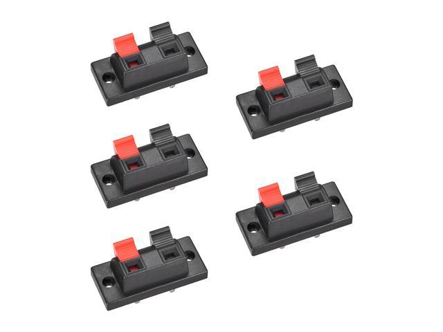 5PCS 4 Way Push Release Connector Plate Stereo Speaker Terminal Strip Block 