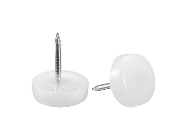 Furniture Feet Nail Chair Table Leg Protector Pad 14mm Dia White Furniture Feet Nail Chair Table Leg Protector Pad 14mm Dia White Plastic 80pcs