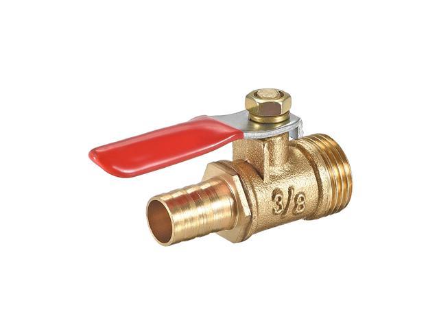 Brass Air Ball Valve Shut Off Switch 3/8" NPT Male to 3/8" Hose Barb Pipe Tubing Fitting Coupler 180 Degree Operation Handle