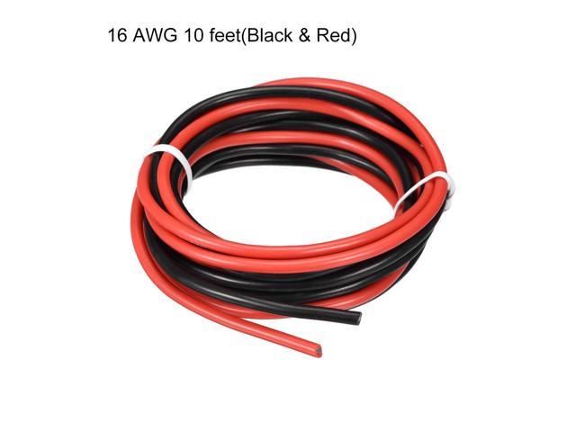 Silicone Wire 10 AWG Black 16 feet 5M Ultra Flexible 10 Gauge Tinned Copper Conductor Electric Wire Cable