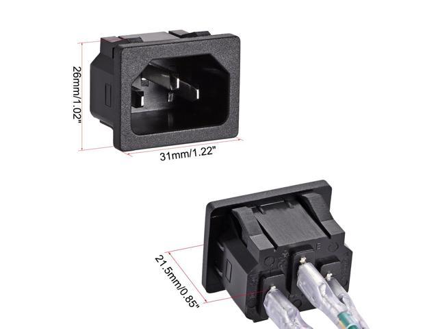 C14 Panel Mount Plug Adapter Ac 250v 10a 3 Pins Iec Inlet Module Plug Power Connector Socket 2019