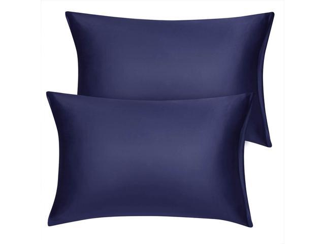Queen/King Solid Soft Charmeuse Satin Pillow Cases Set of 2 