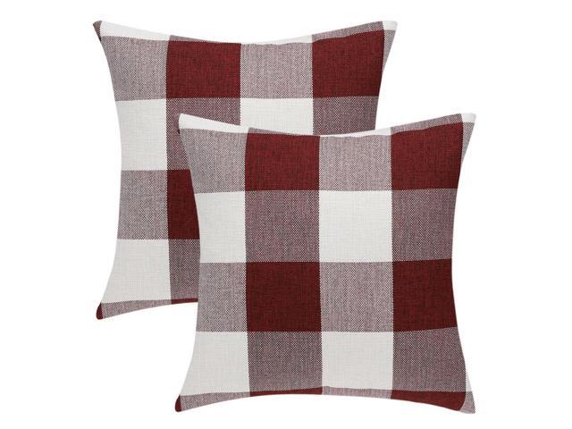 Buffalo Check Plaid Throw Pillow Covers Cotton Linen Classic Retro