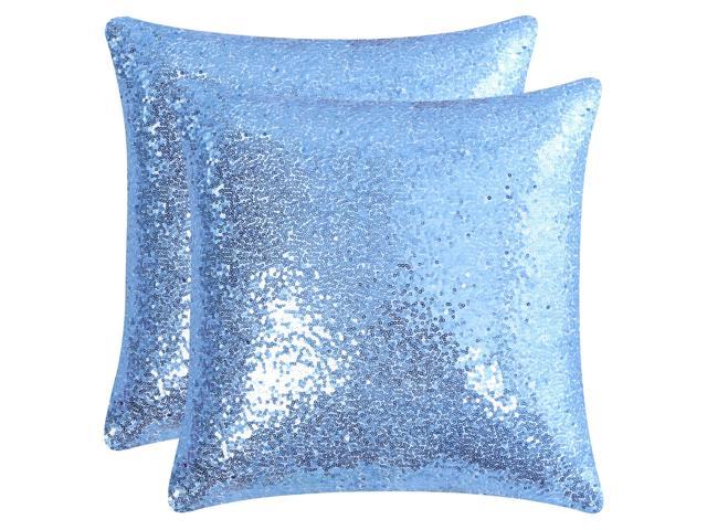 blue sequin pillow