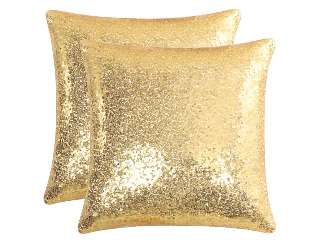 Pack Of 2 Decorative Sequin Pillow Covers Shiny Sparkling Comfy