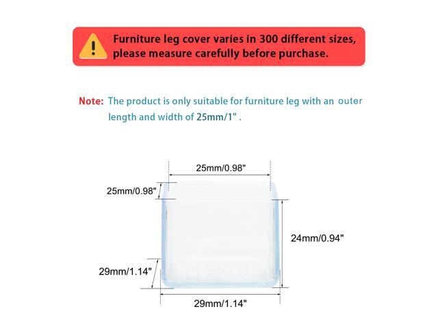 Clear PVC Chair Leg Caps End Feet Cover Furniture Grippers Floor Protector 24pcs 