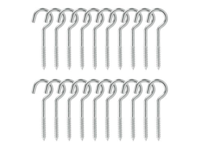 20pcs Cup Ceiling Hooks 1 Inch Zinc Plating Metal Screw In Hanger Hook For Home Office Hanging Plants Outdoor Lights