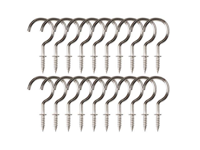 20pcs Cup Ceiling Hooks 7 8 Inch Nickel Plating Metal Screw In Hanger Hooks For Home Office Indoor Outdoor Hanging Plants