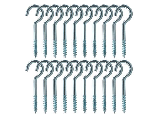 20pcs Cup Ceiling Hooks 1 1 4 Inch Zinc Plating Metal Screws In Hanger Hook For Home Office Hanging Plants Outdoor Lights