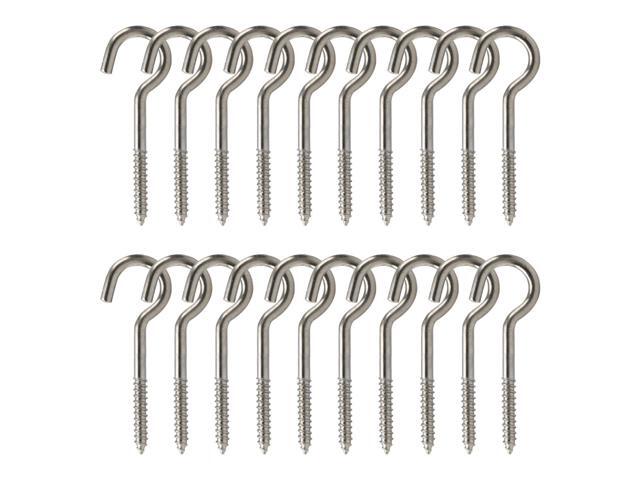 20pcs Cup Ceiling Hooks 1 Inch Nickel Plating Metal Screws In