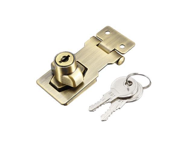 2 Inch 52mm Brass Door Lock & Key For Wardrobe Cupboard Cabinet Desk Drawer 
