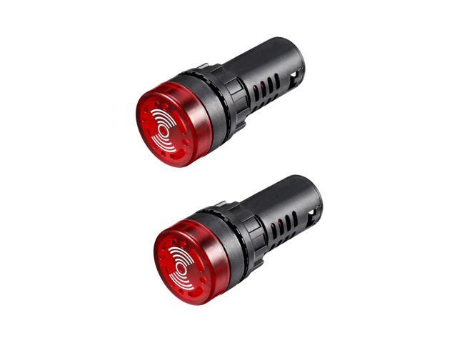 5Pcs 24VDC Red 10mm Cylinder Neon Indicator Pilot Lights Lamps XD10-3 
