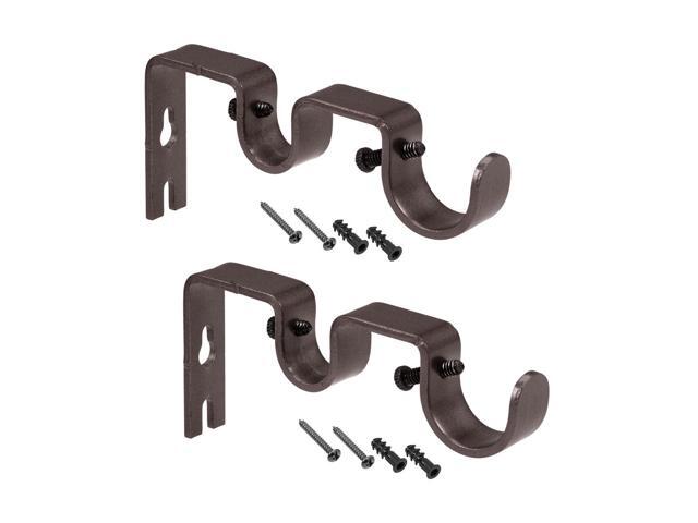 Curtain Rod Bracket Iron Double Holder Support For 18mm 27mm