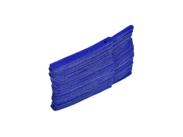 Reusable Cable Ties, 4 Inch Hook and Loop Cord Wraps, Blue Zip Tie 50pcs 