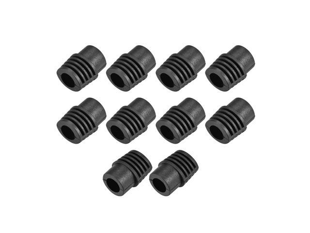 Screw Thread Protection Sleeve PVC Rubber Round Tube Bolt Cap Cover Eco-Friendly Black 21mm ID 20pcs 