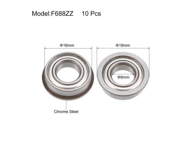 Ochoos 10pcs/Lot F685ZZ ABEC-3 P6 Bearings Double-Shielded Flanged Ball Bearings 5x11x5mm Miniature Ball Bearing for Printer Model 