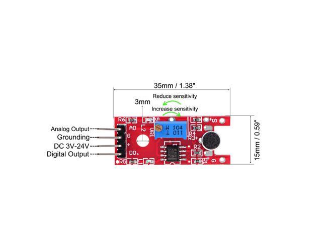 Microphone Sound Sensor Voice Detector Module with DO AO for Arduino UNO R3 2pcs 