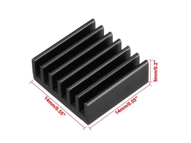 Aluminum Heatsink Cooler Circuit Board Cooling Fin Black 14mmx14mmx5mm 10Pcs for Led Semiconductor Integrated Circuit Device