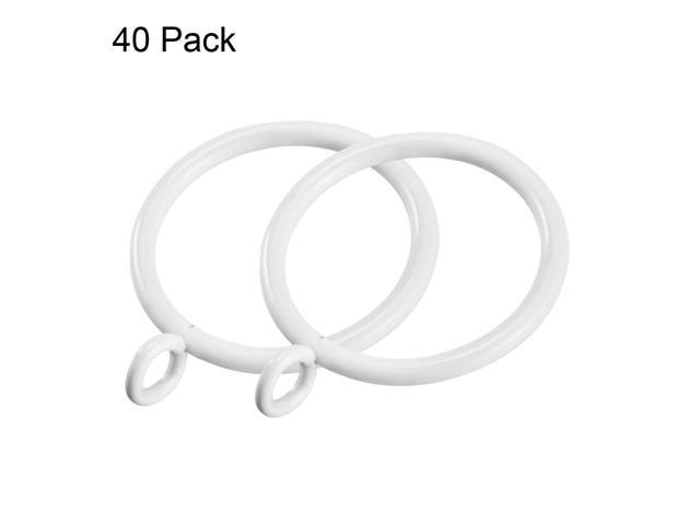 ZCHXD Curtain Rings Strong Decorative Metal Drapery Shower Rustproof 1.5 Inches Interior Diameter 32 Pack White 