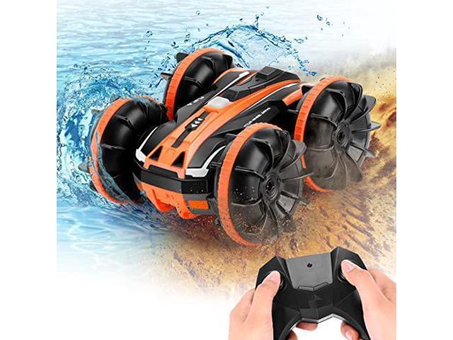 Remote Control Dinosaur Car Toys RC Dinosaur Car Stunt 360°Flips LED Lights Dinosaur Vehicle 2.4Ghz 7.5Km/h Rechargeable RC Dilophosaurus Dinosaur Car Gifts for Kids Boys Girls Age 3-10