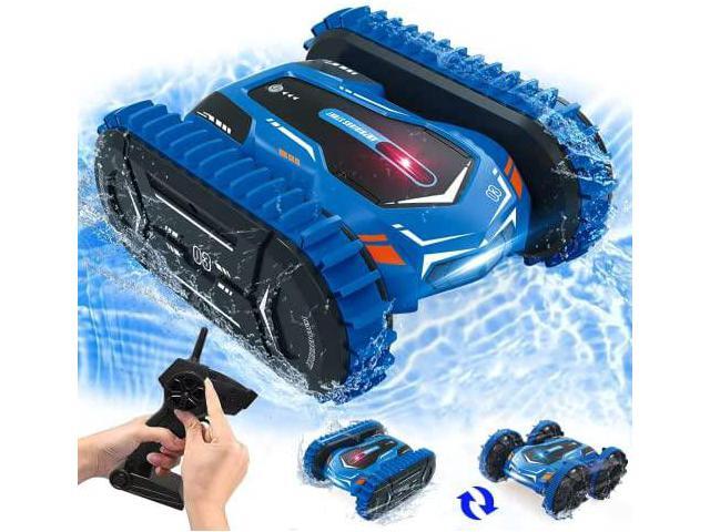 Remote Control Car RC Car Truck Toys Hobby RC Cars 4WD Off Road 360° Flip 4 Wheels Drive RC Stunt Car with 2 Rechargeable Batteries Car Toy Gift for 6-12 Year Old Kids Toy Cars for Boys