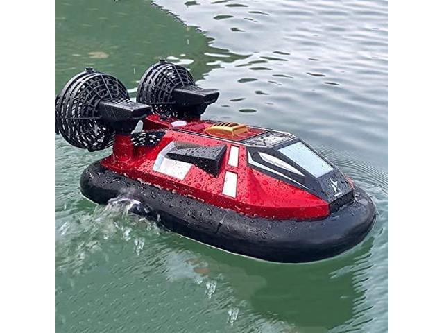Rc Boat 2.4G Remote Control Amphibious Hovercraft Waterproof Remote Control Boat For Adults And Kids Water Land High Speed Remote Control Hovercraft Parent-Child Interactive Boy Girls Birthday Toy For
