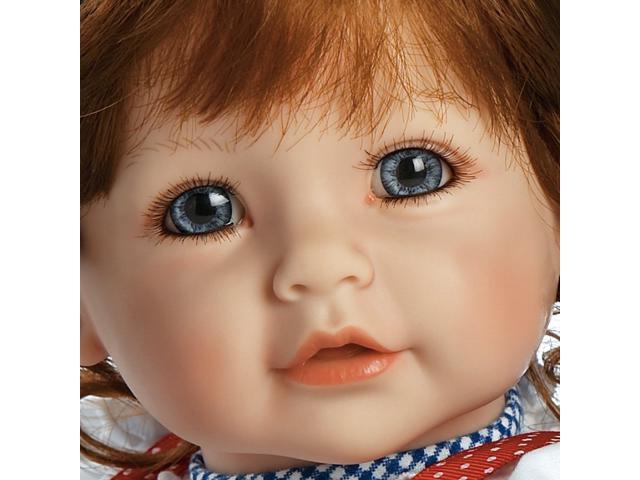 baby doll with red hair and blue eyes