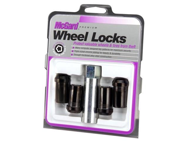 McGard 24548 Chrome//Black 1//2/"-20 Thread Size Cone Seat Wheel Lock Set of 5