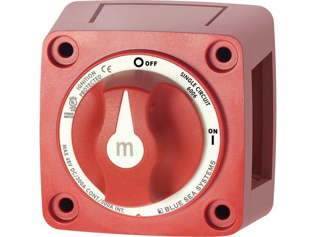Blue Sea 6006 m-Series (Mini) Battery Switch Single Circuit ON/OFF Red