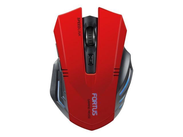 SPEEDLINK Fortus Wireless Optical 2400DPI Gaming Mouse, Red/Black  (SL-680100-BK-01).