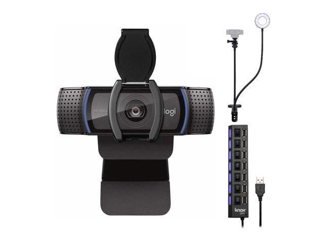 Logitech C920S Pro HD Webcam Bundle with USB Hub and Ring Light Bundle