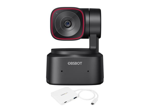 OBSBOT Tiny 2 Lite AI-Powered 4K PTZ Webcam Bundle with 3-Port USB-C Portable Expansion Hub for USB-C Enabled Laptops (2 Items)