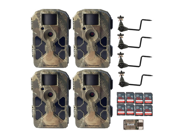Stealth Cam G42NG No-Glo Trail Camera 4-Pack Ready-to-Go Bundle with ...