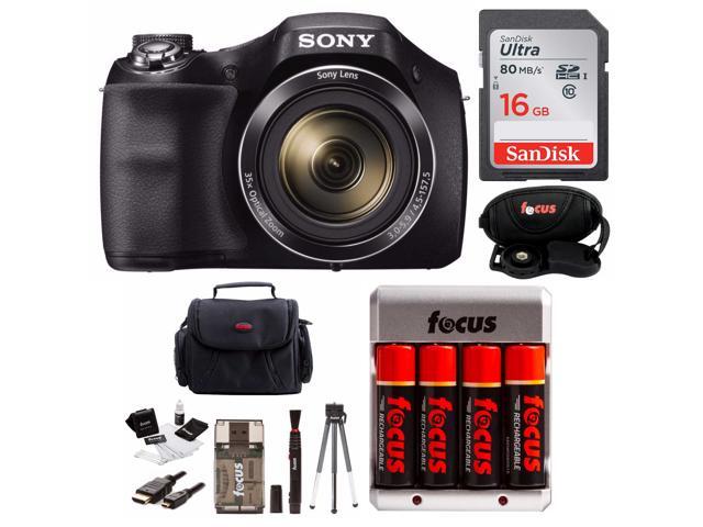 Sony Cyber-shot DSC-H300 Digital Camera (Black) with 16GB Deluxe ...