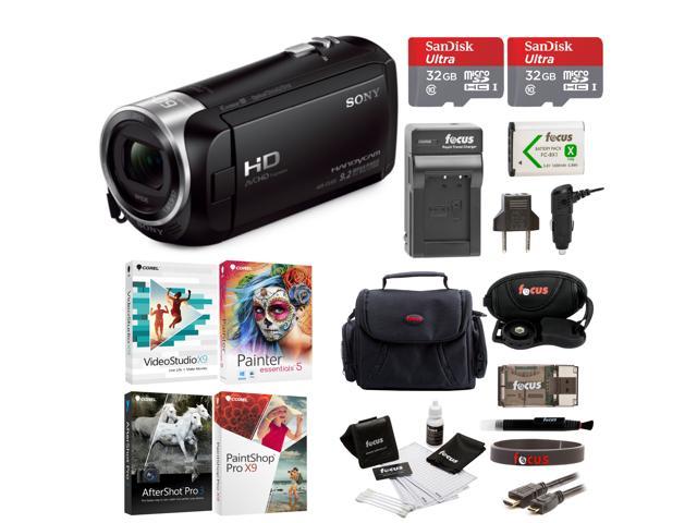 Sony HDR-CX405 Handycam Camcorder with Two 32GB Cards and Li-ion Battery Bundle