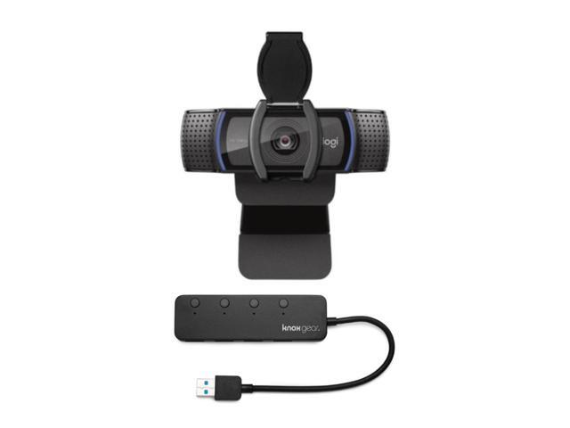 Logitech C920S Pro HD Webcam Bundled with Knox Gear 4-Port 3.0 USB Hub