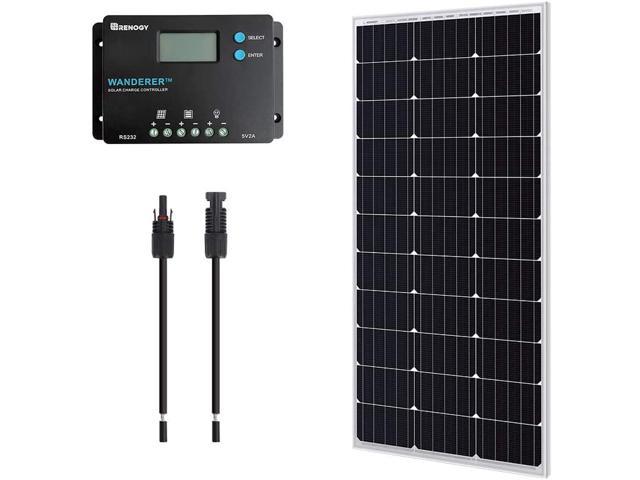Renogy 12V 100W Monocrystalline Bundle Kit solar panel with 10A PWM Controller