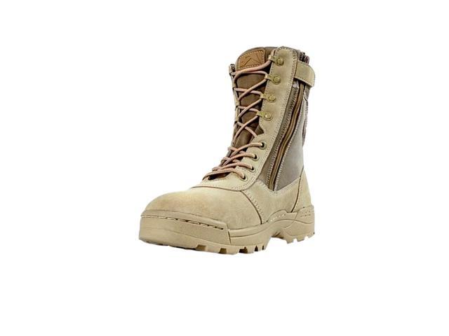 military boots side zipper