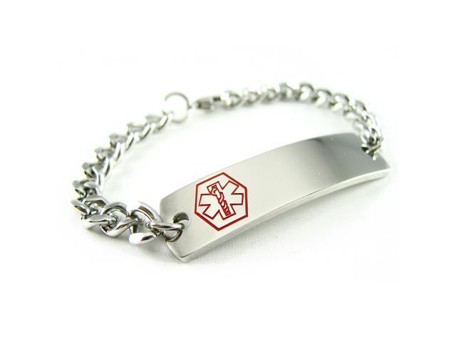 White Pre-Engraved & Customizable Bee Sting Allergy Toggle Medical Bracelet My Identity Doctor Steel Hearts 