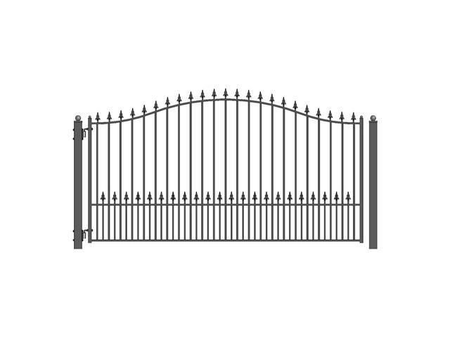 Aleko Munich Style Single Swing Steel Driveway Gate 12 X 6 1 4 Newegg Com