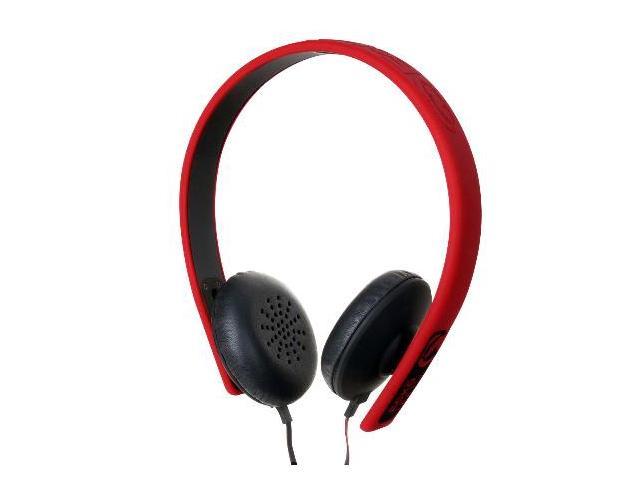 Fusion Series Red Full Size Headphones with Mic and Control Button