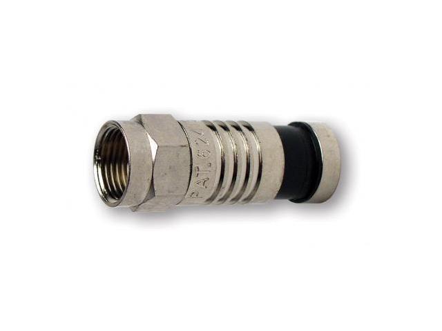 F Type RG59 Compression Connector Nickel Plated 10 Pack