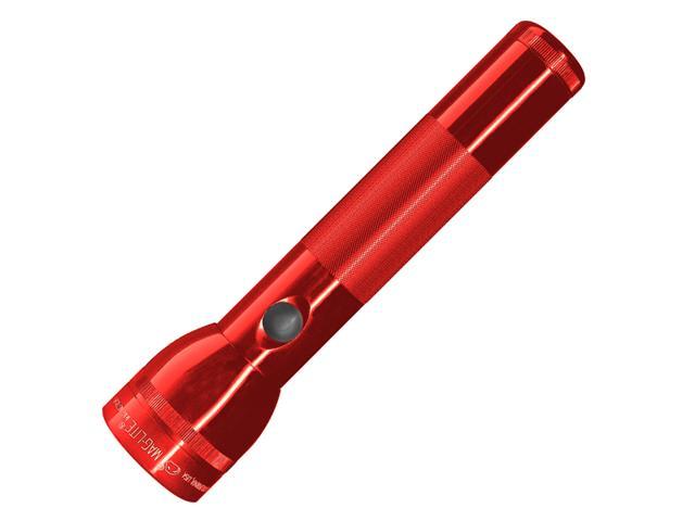 Maglite ST2D036 Red 2-D Cell 10" 3-Watt LED Flashlight w/ Adjustable Beam