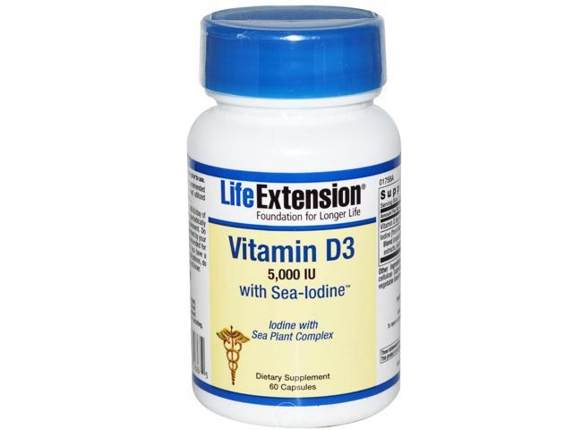 Vitamin D3 5000 Iu With Sea Iodine Life Extension 60 Capsule