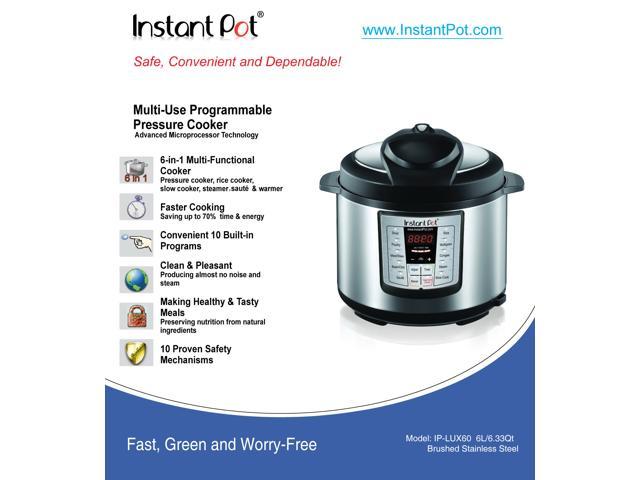 Instant Pot IP-LUX60 Stainless Steel 6-Quart 6-in-1 Multi-Functional Pressure  Cooker 