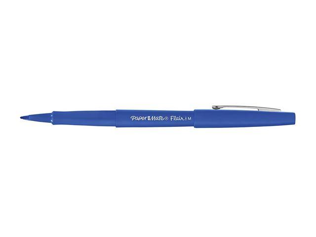 Paper Mate Flair Felt Tip Pens, Medium Point (0.7 mm), Blue, 12 Count